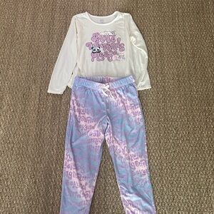 Wonder Nation White and Purple Pajama Set